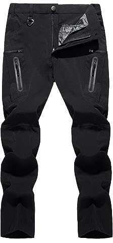 TACVASEN Men's Waterproof Hiking Trousers Walking Work Trouser with Pockets | Stretch Breathable Lightweight Cargo Tactical Pants