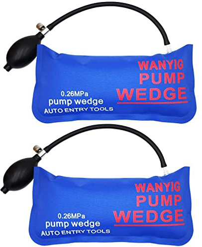 WANYI Luftpump kil upp väska, bil pump, airbag dörr skum, kraftfull inriktningsverktyg, pneumatisk spridare, kudde, belastning upp till 300 kg (stor rektangel, 2-pack)