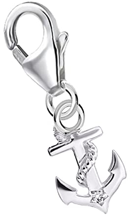 Goldene Hufeisen mini klein Anker Charm Anhänger für Bettelarmband aus 925 Sterling-Silber mit Zirkonia