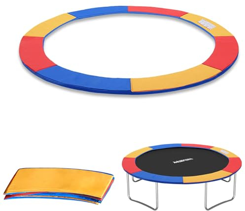 XMTECH Trampolin Randabdeckung für Ø305cm / 10FT, Federabdeckung, Federabdeckung Randschutz, Sicherheitsmatte, UV-resistent, reißfestes,30cm Breit, Dreifarbig