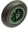 Pneumatic Green Plastic Wheel & Tyre Black Knobbly Tread 2 Ply Size 3.50 / 4.00 - 8 / 15 Inch Wheelbarrow