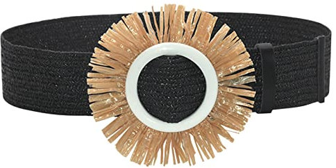 Elastischer Stoffgürtel Damen Gürtel gewebte elastische geflochtene Stretch breite Taillengürtel für Damenkleider mit Schnalle Schal Gelb Damen Schmaler Gürtel Modisch Stoffgürtel