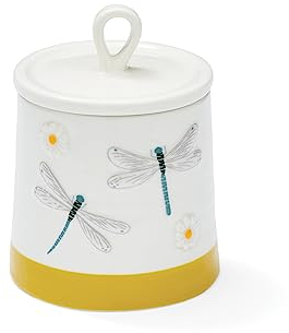 Cooksmart British Designed Sugar Bowl with Lid | Ceramic Sugar Pot with Modern Designs | Sugar Bowls with Lids Perfect for Any Kitchen - English Meadow