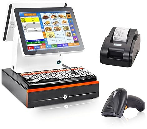 Small Touch Cash Register All-in-one Machine, 15.6-inch Dual-screen Touch, Multi-angle Folding, 4G+128GB, for Restaurant Supermarket Retail (A)