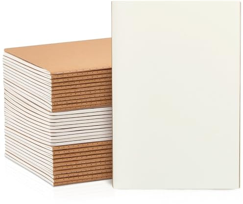 VEESUN Lot de 30 Cahiers Blanche a5: Kraft Cahier Page Blanche Bloc-notes A5 Carnet de Notes Journal intime Carnet de voyage Carnet de dessin pour Enfants Étudiants Adultes École Bureau Voyage