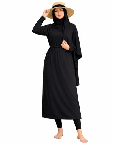 Burkini,Jilbab de Bain,Burkini 4 piéces Femme,Burkini Femme Musulmane Large.Maillot de Bain Islamique S/M