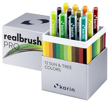 KARIN Realbrush PRO Sun & Tree Colors – ein Set mit 12 Pinsel in einem exklusiven und schützenden Etui.