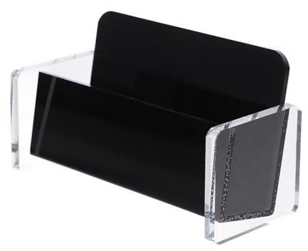 HOODANCOS Transparenter Acryl Visitenkartenhalter Schreibtisch Organizer Kompakt Platzsparend Business Card Display Ständer Für Büro Und Zuhause Modernes Design Schwarz Weiß