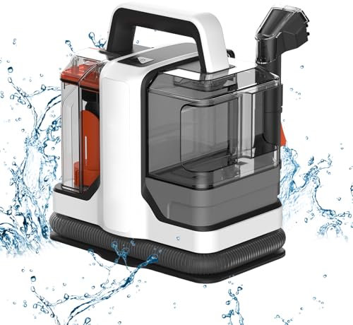 Limpiador de aspiradoras de alfombras, Aspirador Lavadora Sofá 2 Tanques de agua (Limpio y Sucio) Limpiador de Vapor para Sofá, Alfombra, Tapicería, Tapicería, Coche Limpiador de Alfombras, Olores y