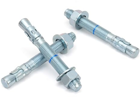 HROMIGRY 3/4 x 6-1/4 Concrete Anchors (10 Pack) 3/4 inch Wedge Anchors Bolts Zinc Plated