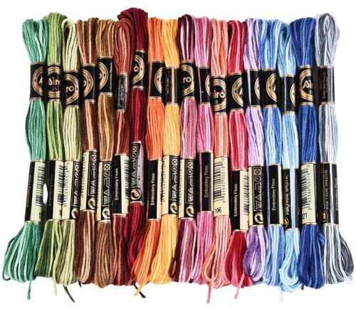 CABODYALS 18 écheveau 6 brins de Fil à Broder Coloré et Varié Dégradé de Couleurs Arc en Ciel pour Point de Croix Bracelets D'Amitié Fils en Vrac pour Couture à la Main Bijoux Artisanat Bracelet Brico