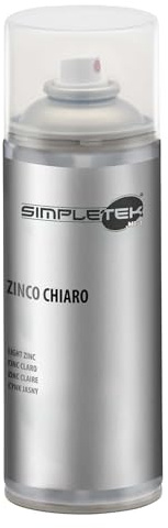 SIMPLETEK - Spray Can Zinc Paint Clear Cold for Galvanic Metals Protects Against Oxidation 400 ml (1 Piece)