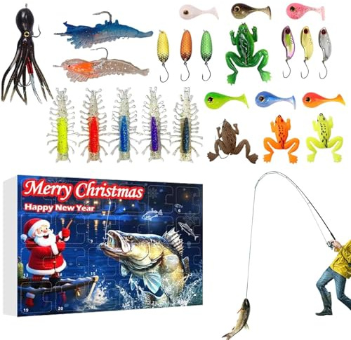Adventskalender För Fiske För Män 24-Dagars 2025 Partytillbehör För