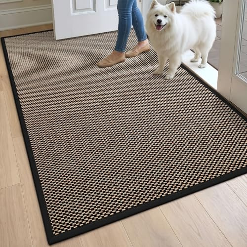 DEXI Dörrmatta Inomhus 120 x 180 cm, Halkfri, Svart | Polyestermaterial, smutsfångande, låg profil, lätt att rengöra, för entré, hall och veranda