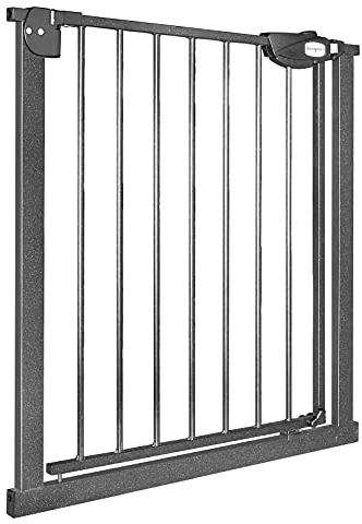 UISEBRT Türschutzgitter Ohne Bohren Treppenschutzgitter für Kinder 75-85cm breit, Auto-Close Baby Schutzgitter Metall Gitter Schwarz