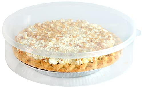 Youngever Contenedor de plástico para tartas, 11 pulgadas, contenedor para tartas frescas, portador de cupcakes, recipiente redondo transparente para almacenamiento de alimentos con tapa, contenedor