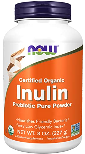 Now Foods, Certified Organic Inulin (Bio-Inulina), 227g Polvere vegana, Testato in Laboratorio, Senza Soia, Senza Glutine, Non-GMO, Vegetariano