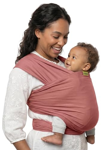 Boba Fascia Porta Bebè Elastica, Cotone, Neonato, Rosa Antico
