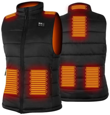 BIAL Veste Chauffante Femme avec Batterie 16000mAh 7.4V Incluse,Gilet Chauffant et 3 Températures Réglables,Doudoune Chauffante Femme pour Ski en Plein air Randonnée Chasse Camping