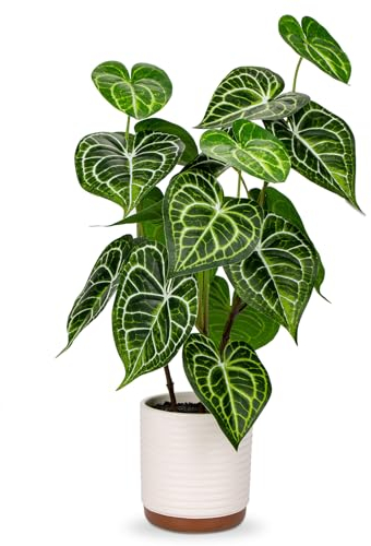 Briful 55cm Tall Artificial Plants in Ceramic Pot, 21.7 Large Fake Plants Heart-Shaped Artificial Greenery Decorative Artificial Plants for Home Office Hotel Decoration