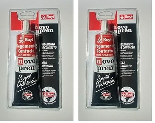 Rayt 605-03 Novopren tubo: pegamento de contacto para uso general: madera, corcho, cuero, goma, cerámica, cartón. Súper adhesión, 125ml (Paquete de 2)
