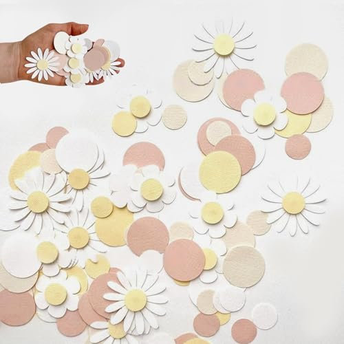 100 Stück Gänseblümchen Streudeko Frühling,Streublumen Deko,Buntes Blumen Konfetti für Tischdeko,Hochzeit & Geburtstag,Künstliche Daisy Papierblumen als Festdeko für Babyparty & DIY Basteln(Rosa)