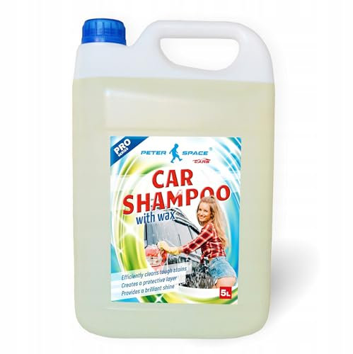 Autoshampoo mit Wachs 5L Peter Space, effizient, zum Waschen von Autos, professioneller Autopflegereiniger - sicher, ungiftig, mit Hochglanzwachs