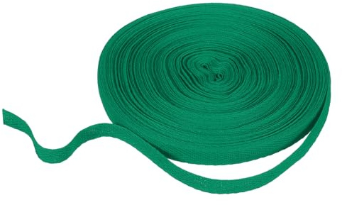 QUARKZMAN Nastro in Tela di Cotone Spigato 10mm X 21 Metri Nastro A Tessitura A Spina di Pesce Nastro A Bordo Obliquo per DIY Cucito Confezione Regalo Verde