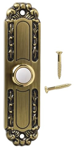 Lighted Doorbell Push Button Wired, Heavy Duty Metal Antique Bronze Front Door Bell with 24/7 Illuminated Ring, Weather Resistant for Outdoor Home Entry, 8-24V AC/DC Compatible