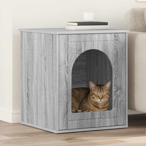 Cervaline Maison pour Chat Gris Sonoma 53 x 52 x 62 cm Bois d'ingénierie,Articles pour Animaux,Articles pour Animaux de Compagnie,Accessoires pour Chats,Meubles pour Chats,15.41 kg-8000713