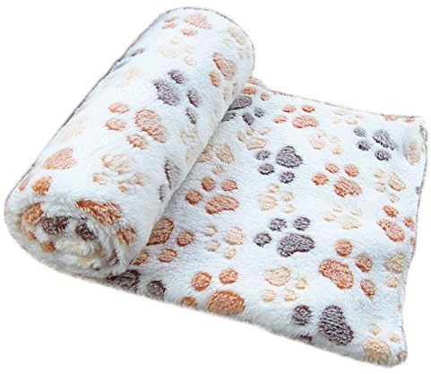 Befaith Doux chaud animal molleton couverture lit mat couverture coussin chien chiot animal Beige 60x40cm