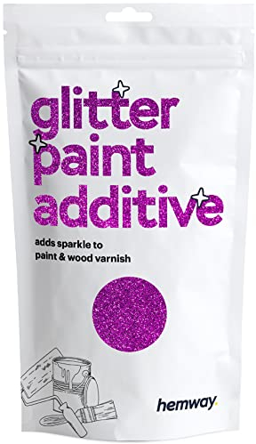Hemway Glitter Paint Additive - Fuchsia Pink | 100g Metallic Flakes for Adding Sparkle to Paints & Wood Varnish | Add to Emulsion, Acrylic & Latex for Indoor Sparkly Walls