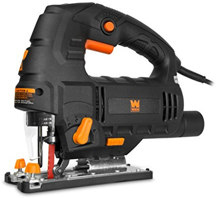 WEN 33606 6.6-Amp Variable Speed Orbital Jig Saw with Laser and LED Light,Black, Silver