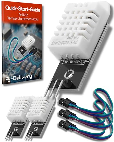 AZDelivery 3x DHT22 AM2302 Temperatursensor und Luftfeuchtigkeitssensor - Sensor mit Platine und Kabel - Set kompatibel mit Arduino und Raspberry Pi - inkl. E-Book