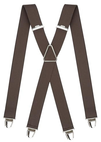 Pierrot Bretelle Uomo Larghe Vintage - Clip molto forti Regolabili Fino A 130cm - Bretelle Uomo Eleganti Artigianali Garantite A Vita