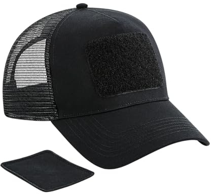 Beechfield B641 Removable Patch Snapback Trucker - Black