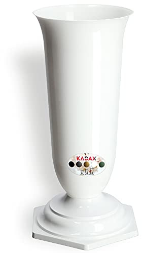 KADAX Vase funéraire en plastique résistant intempéries et gel 15,5 cm blanc