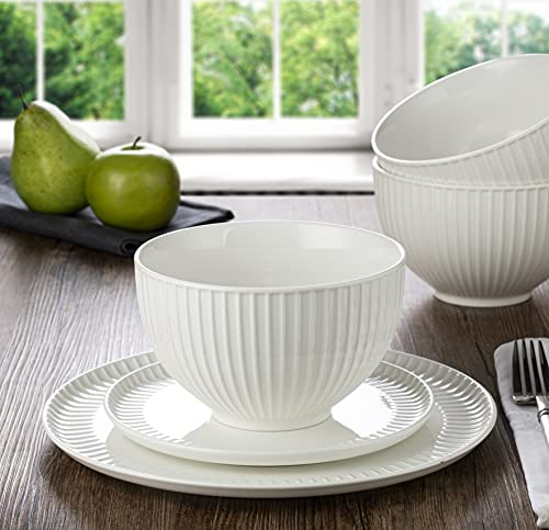 Waterside - 12 Piece Alumina Porcelain Textured Dinner Set