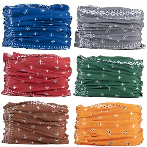 MOBEST Neck Gaiter Mask Face Scarf Bandana Tube Cover Headwear Balaclava Headband Headwrap for Men and Women (6-Classic)