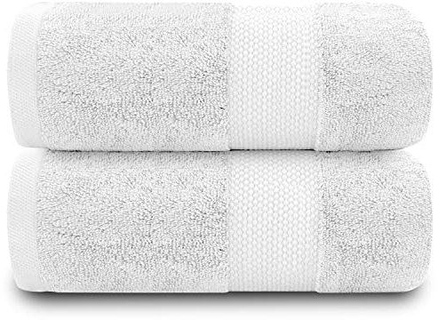 GC GAVENO CAVAILIA Extra großes Badetuch, 700 g/m², Hotelqualität, ägyptische Baumwolle, extra große Handtücher, 100 x 180 cm, extra weiches Badetuch, Weiß, 2-teilig