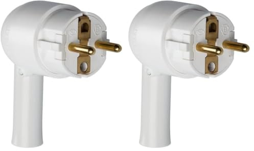 Legrand - Fiche mâle avec terre plastique - extraction facilitée - blanc (Lot de 2)