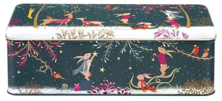 Elite Gift Boxes Sara Miller Woodland Tales - Lata rectangular larga y profunda (240 x 100 x 78 mm)