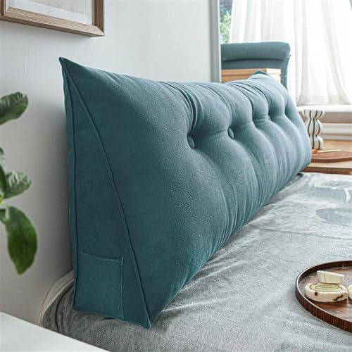 Stor Kudde Kudde För Läsning Av Huvudskivor Sängstödkudde Triangelhuvud Backup Backup Förstärkning Stöd För Sovrum Bäddsoffa(150 x 50 x 20 CM,Blue 1)