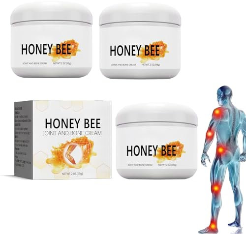 Bee Venom Pain Cream, 3 Pièces Crème anti-douleur au venin d'abeille avec venin d'abeille australien, creme venin d'abeille pour le Dos, le Cou, les Mains, les Pieds, Crème de Soulagement