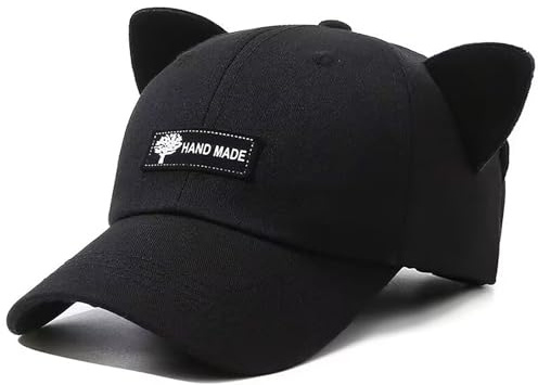 XYIYI Cappello da pilota retrò nero con orecchie da gatto Beanie occhiali da sole berretto da baseball hip hop maschera per donne uomini