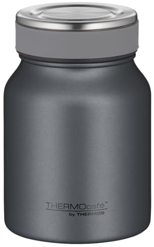 THERMOcafé by THERMOS TC Food Jar - Récipient isotherme à double paroi en acier inoxydable - Gris graphite mat - 0,50 l - Passe au lave-vaisselle - Pour le bureau et les déplacements