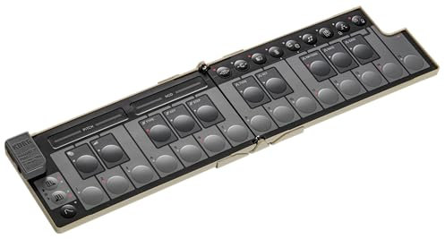 Korg nanoKEY Fold - Controller tastiera MIDI pieghevole a 25 tasti con USB-C e TRS-MIDI - Beige sabbia