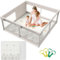 Cafolatt Baby Laufgitter mit Matte 150x150 cm, Laufstall Baby mit Matratze, Sicher und Geräumig für die Wohnung, Rutschfeste Basis, Atmungsaktives Netzdesign (150X150X64 cm)