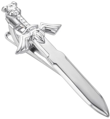 RunootPR Pince à cravate argentée pour homme, épée unique, 5,8 cm, pince à cravate personnalisée, cadeau de mariage