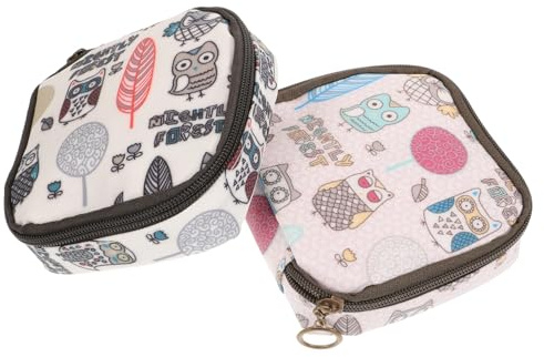 Yardenfun 2 Piezas Bolsa para Compresas Femenina Resistente y Portátil con Diseño de Flores para Almacenamiento y Uso Diario